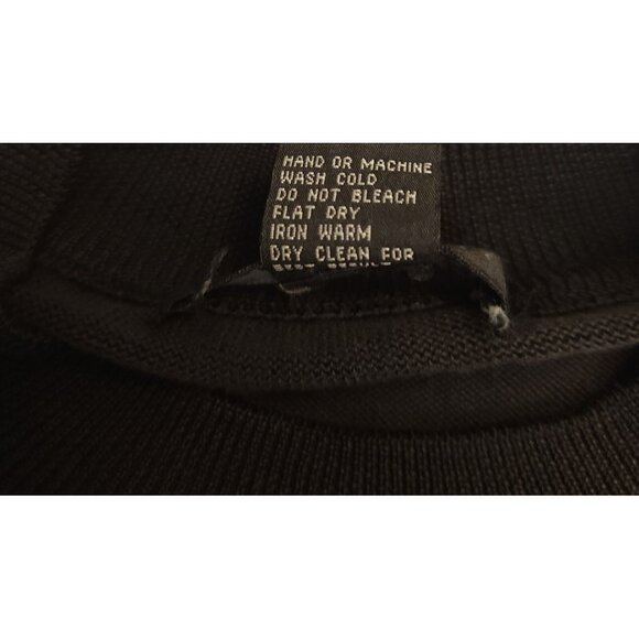 Domani Platinum Shirt Henley Vintage 90s Black Long Sleeve Cotton Rayon Mens XXL - Picture 13 of 13